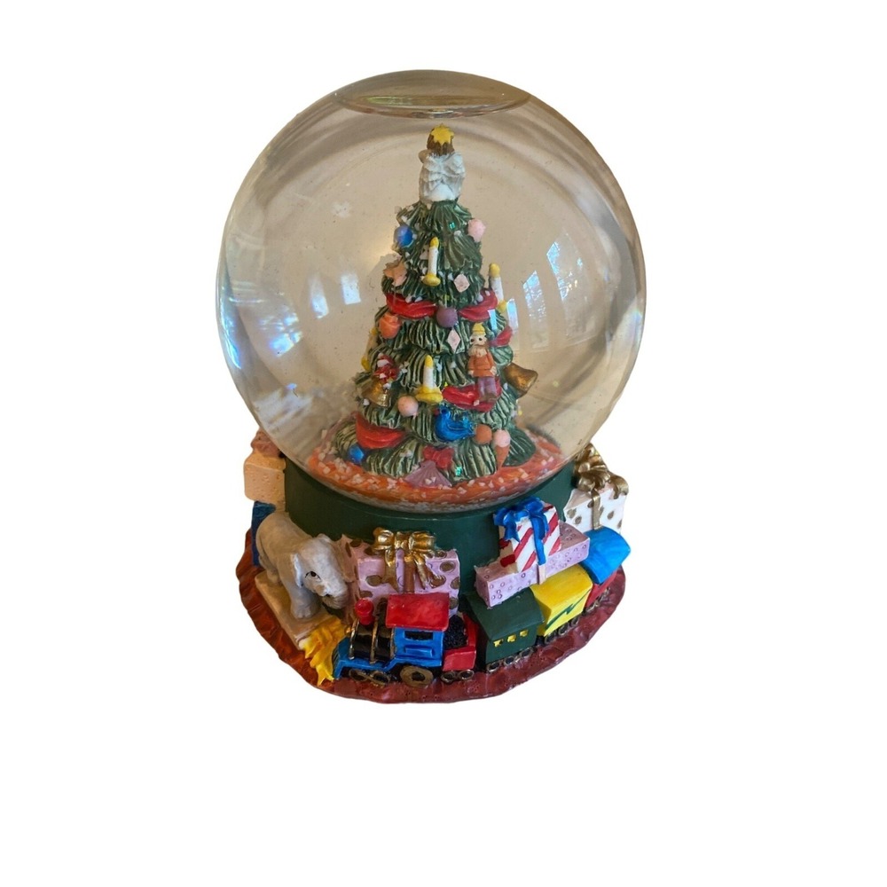 San Francisco Music Box Co Snow Globe Multicolor Christmas Tree Musical 1994
